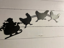 Load image into Gallery viewer, Chicken Santa sleigh wall art