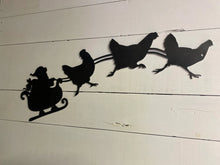 Load image into Gallery viewer, Chicken Santa sleigh wall art