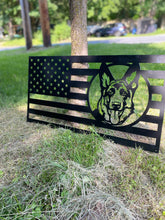 Load image into Gallery viewer, German Shepard American Flag, metal