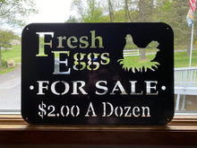 Load image into Gallery viewer, Fresh Eggs for Sale, metal sign