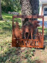 Load image into Gallery viewer, Rustic Moose House Number Sign