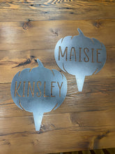 Load image into Gallery viewer, Metal Name Pumpkin, Yard Stake
