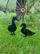 Load image into Gallery viewer, Duck metal garden stakes