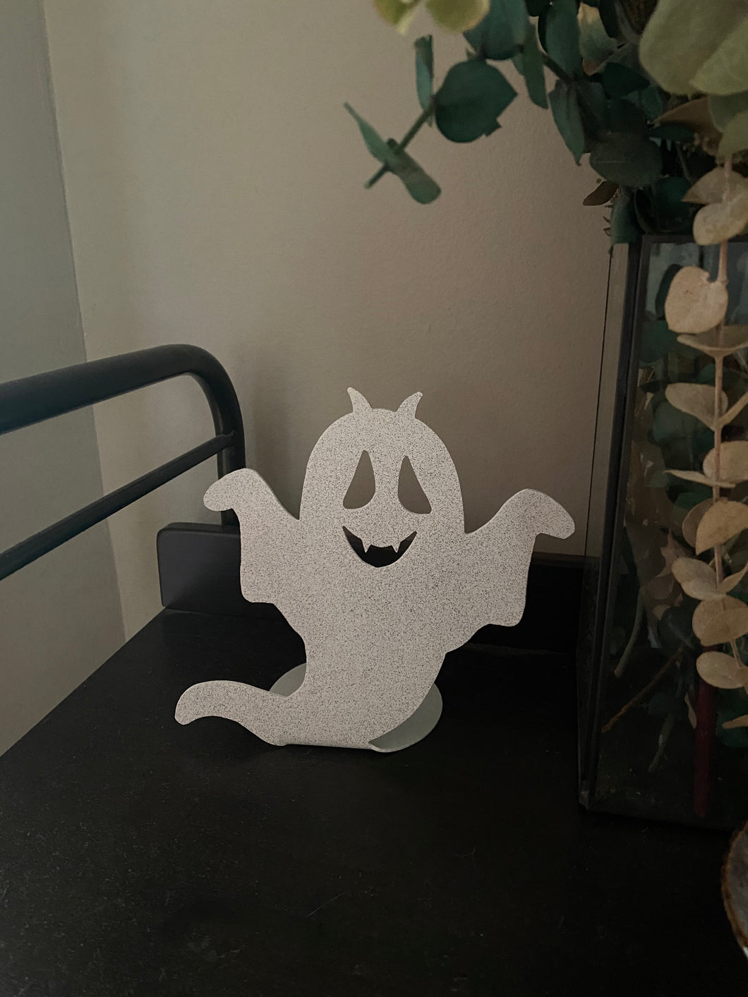Metal ghost table top decor / tea light holder