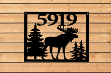 Load image into Gallery viewer, Moose Address Sign Plaque
