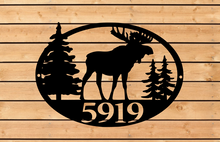 Load image into Gallery viewer, Moose Address Sign Plaque

