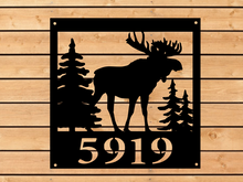 Load image into Gallery viewer, Moose Address Sign Plaque
