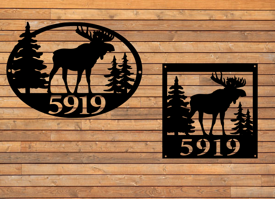 Moose Address Sign Plaque