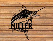 Load image into Gallery viewer, Marlin Metal Art | Monogram | Swordfish | Address Sign
