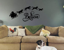 Load image into Gallery viewer, Dog Santa Sleigh Metal Art
