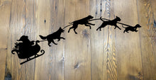 Load image into Gallery viewer, Dog Santa Sleigh Metal Art
