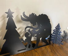 Load image into Gallery viewer, Christmas Krampus Scene Silhouette, Metal Yard Stake or Free Standing
