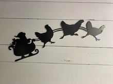 Load image into Gallery viewer, Chicken Santa sleigh wall art
