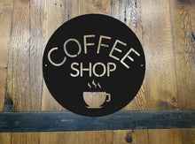 Load image into Gallery viewer, Round Coffee Shop Sign
