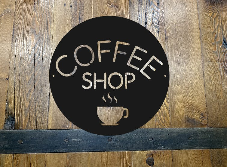 Round Coffee Shop Sign