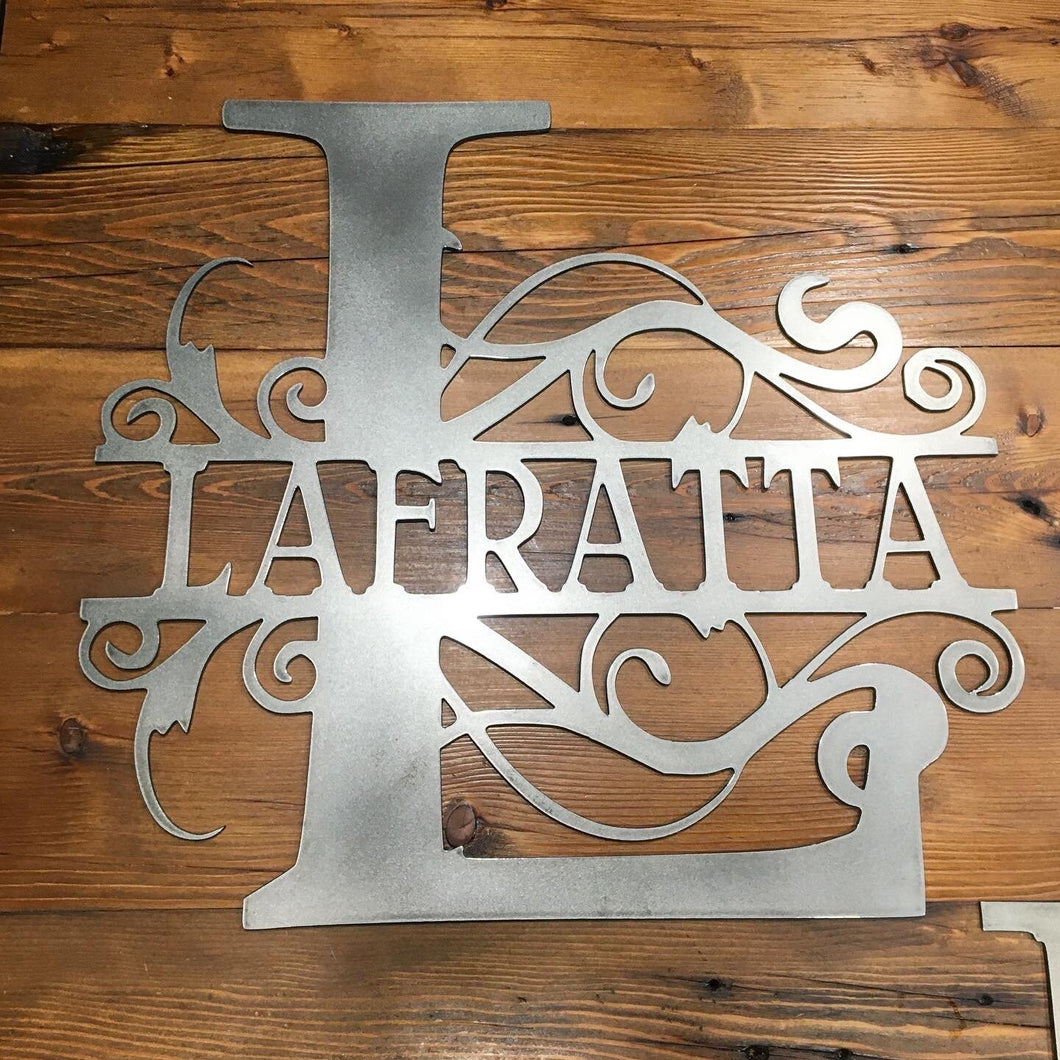 Split letter decorative monogram