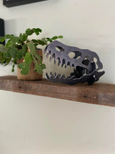 Load image into Gallery viewer, Metal Raptor Skull, Business Card Holder, Decor
