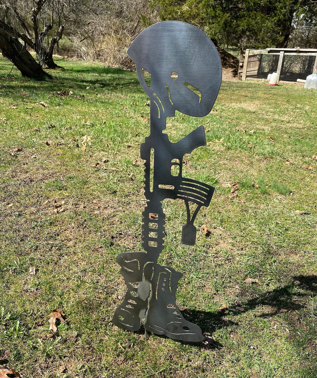 Fallen solider stake or sign