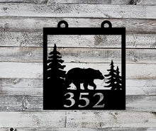 Load image into Gallery viewer, Rustic Bear House Number Sign
