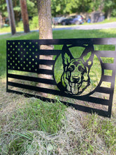 Load image into Gallery viewer, German Shepard American Flag, metal
