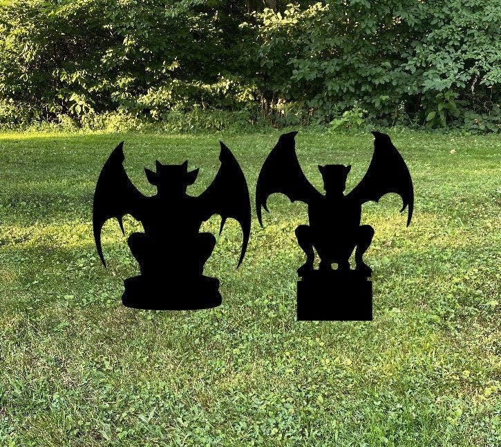 Gargoyle, metal yard stakes