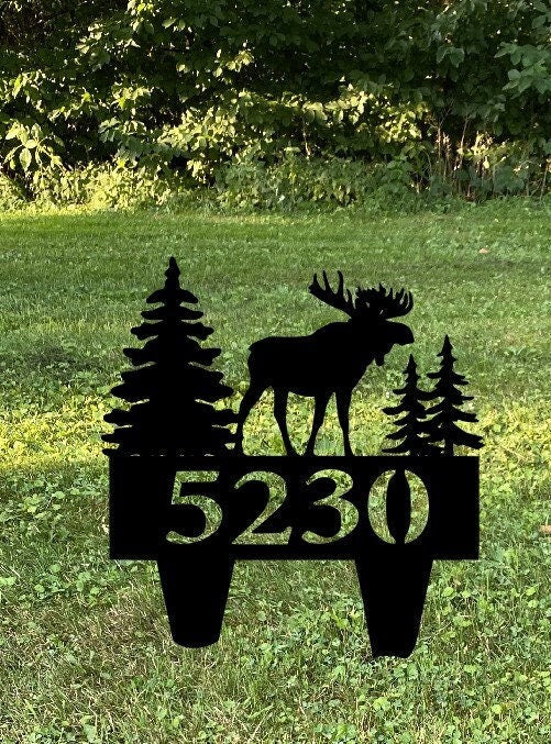House number yard stake, moose, bear, bigfoot