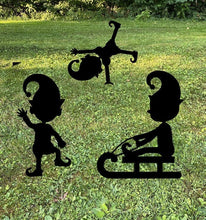 Load image into Gallery viewer, Elf Yard Stakes, metal art
