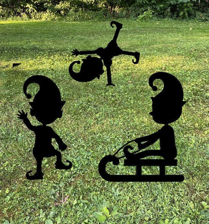 Elf Yard Stakes, metal art