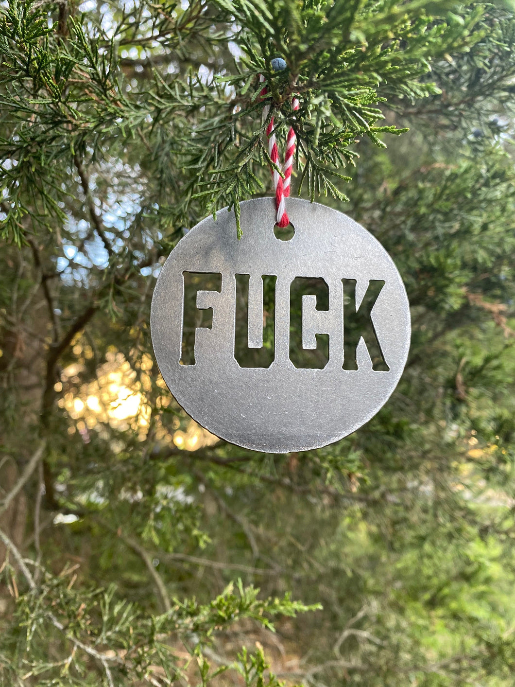 Swear word ornaments, metal