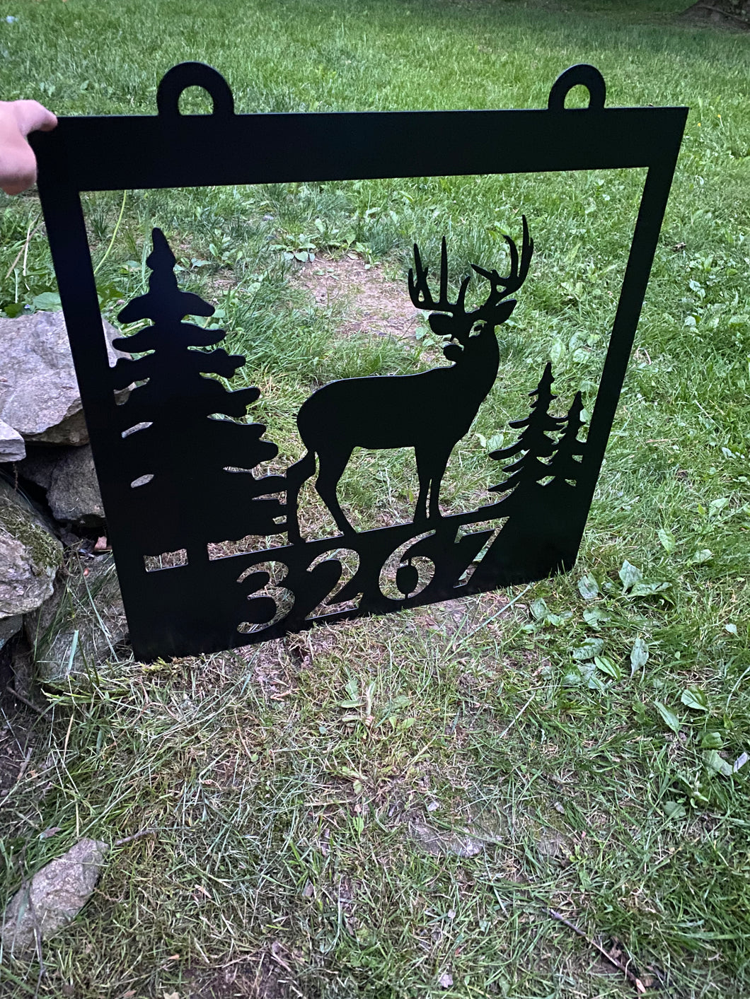 Buck House Number Sign