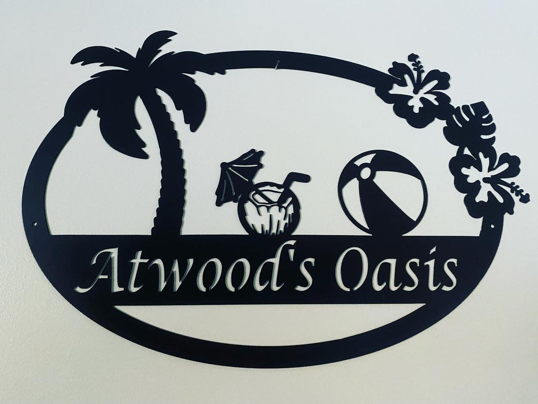 Tropical welcome sign